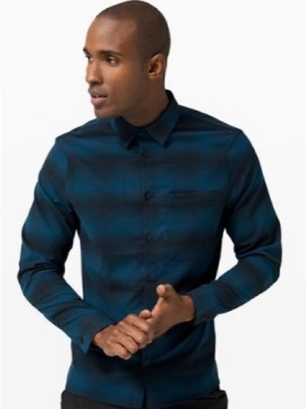 The Lululemon Masons Peak Flannel in Accord Plaid Poseidon Black - XL